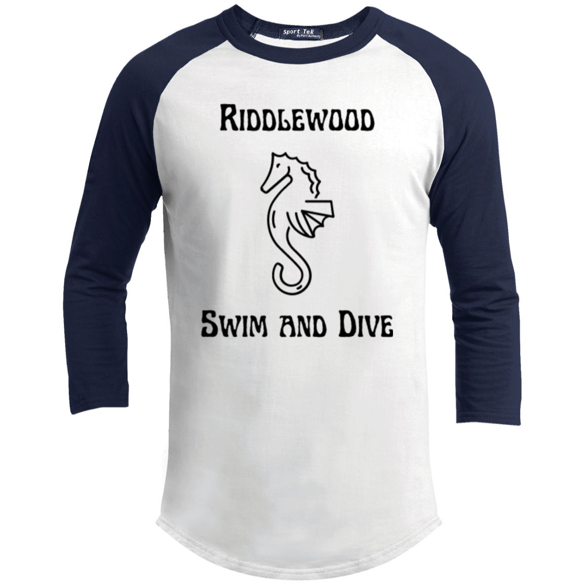 Riddlewood swim and dive TeamStore Youth 3/4 Raglan Sleeve Shirt