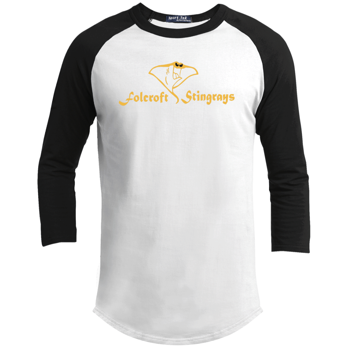 Folcroft Yellow Logo TeamStore Youth 3/4 Raglan Sleeve Shirt