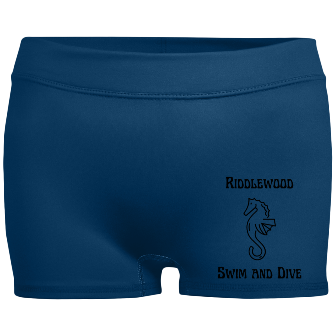 Riddlewood swim and dive TeamStore Ladies' Fitted Moisture-Wicking 2.5 inch Inseam Shorts