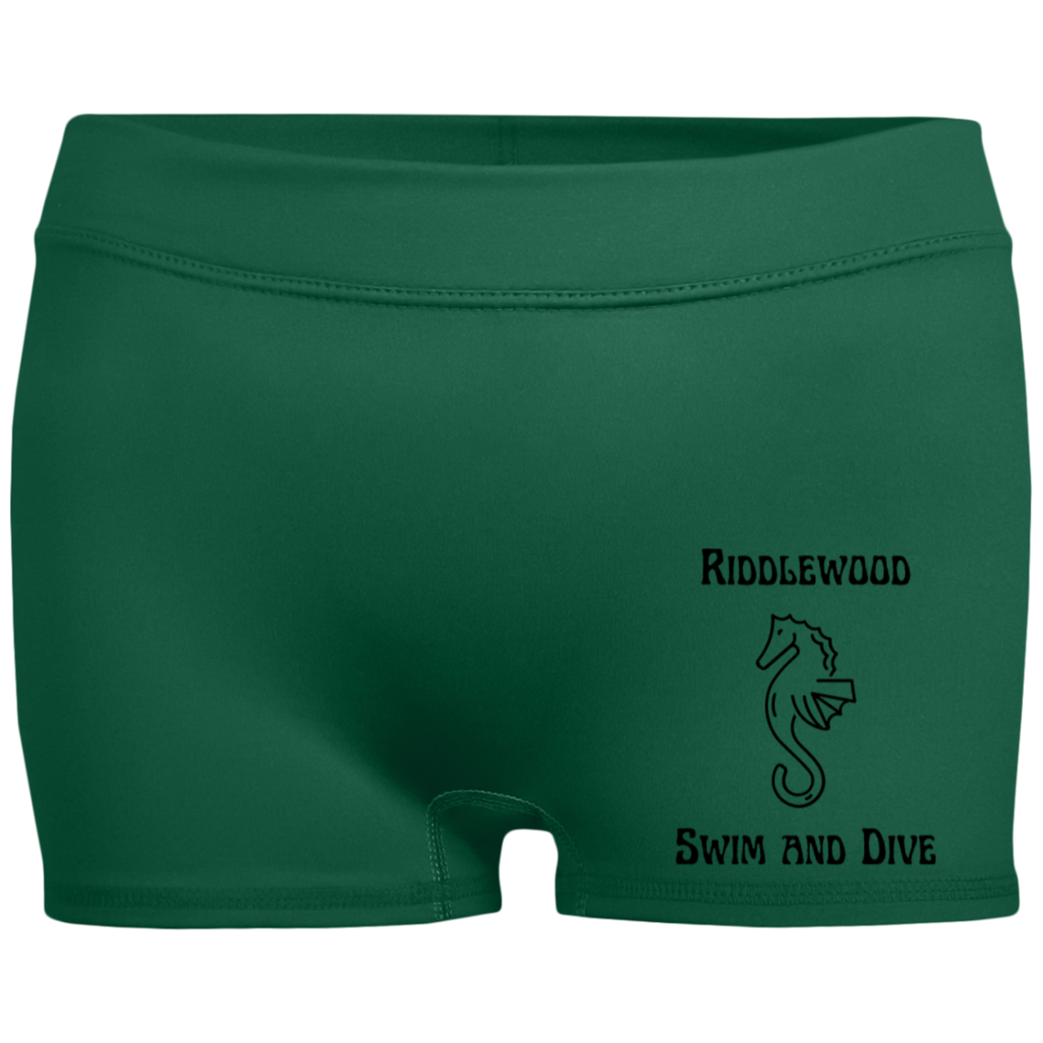 Riddlewood swim and dive TeamStore Ladies' Fitted Moisture-Wicking 2.5 inch Inseam Shorts