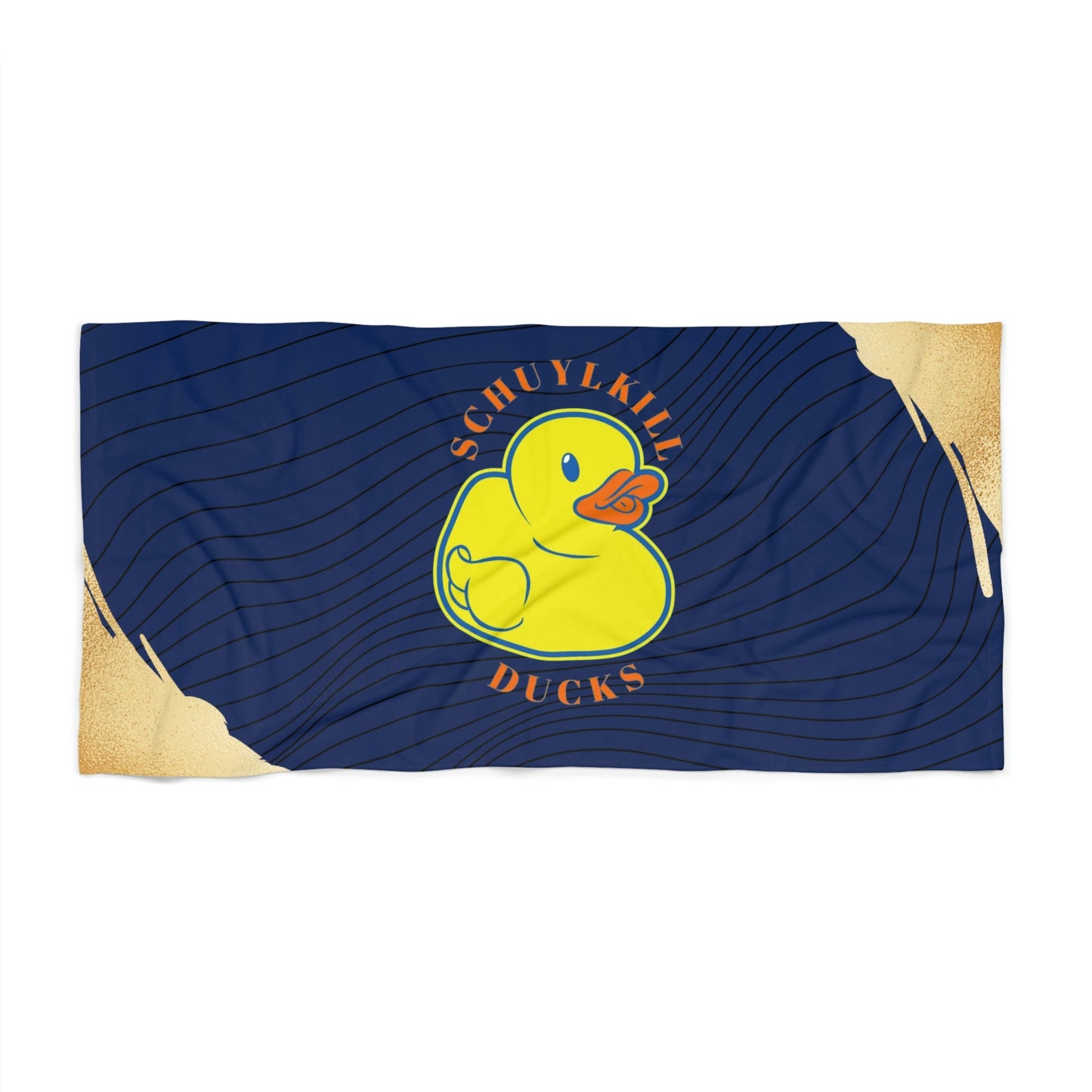 Ducks Blue and Gold- Premium Plush Pool Towel