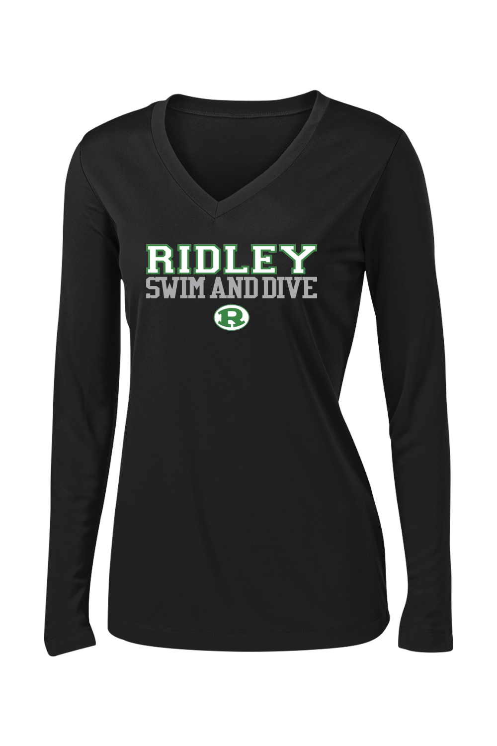 Ridley Swim and Dive Sport-Tek Ladies PosiCharge Competitor Long Sleeve V-Neck Tee