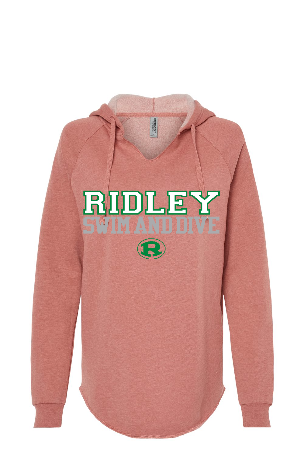 Ridley Swim and Dive Independent Trading Co. Women’s Lightweight California Wave Wash Hooded Sweatshirt