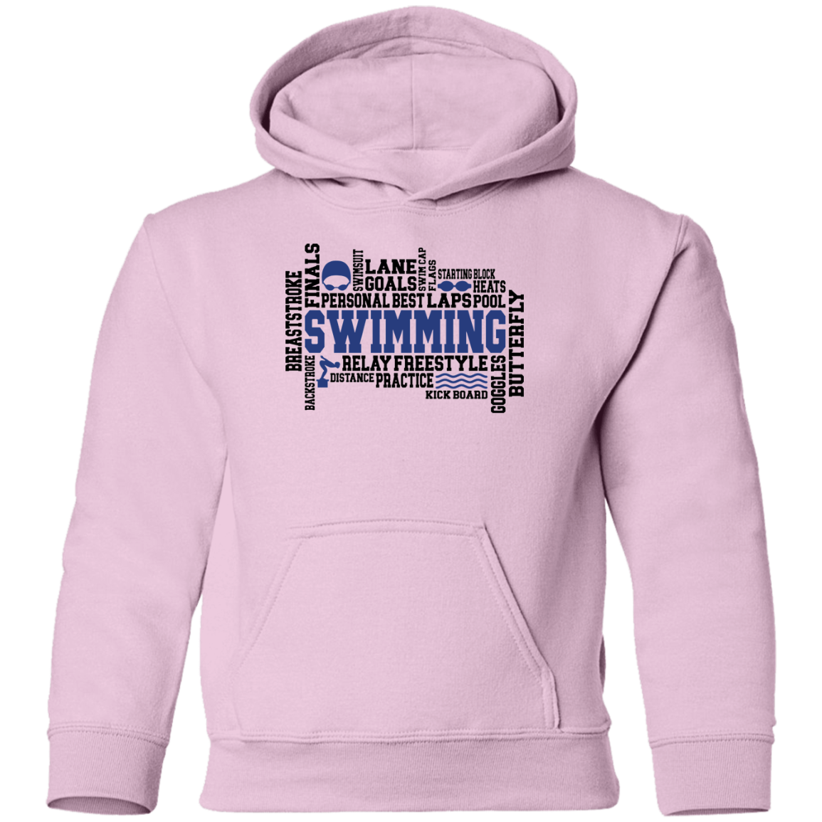 Swimming Vocabulary- Youth Pullover Hoodie