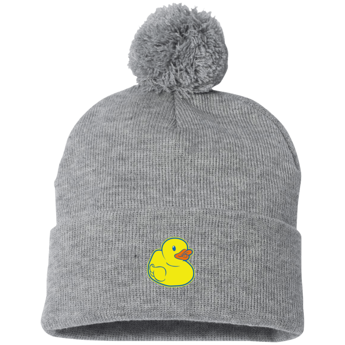 Ducks Embroidered Pom Pom Knit Cap