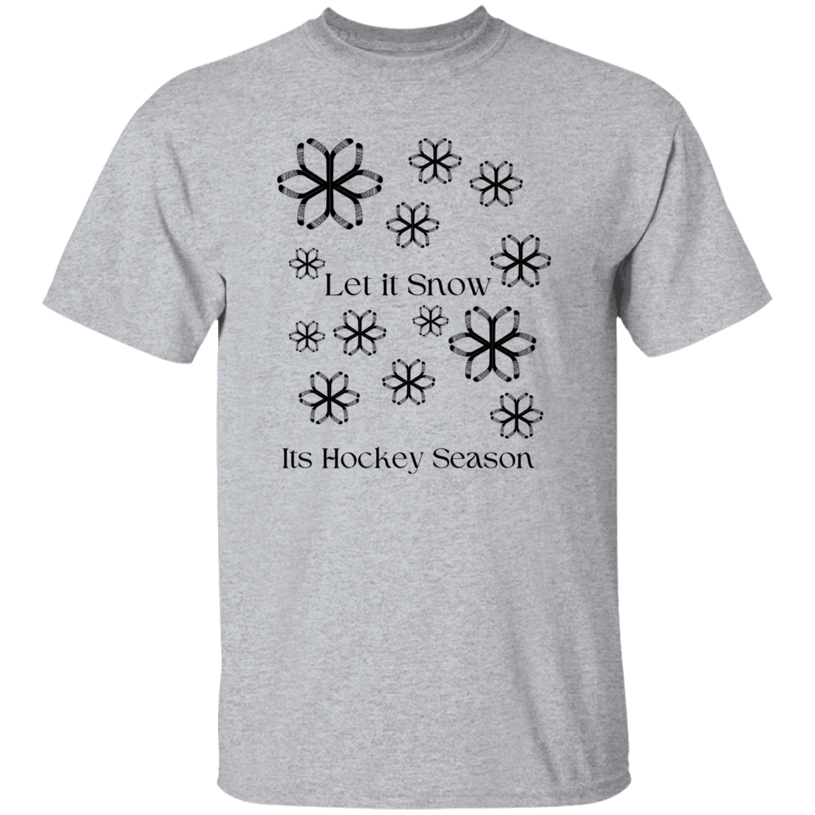 Let it Snow, Hockey Stick Snowflakes- Hockey Youth Player Shirt