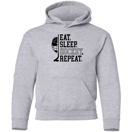 Eat Sleep Hockey- Youth Pullover Hoodie