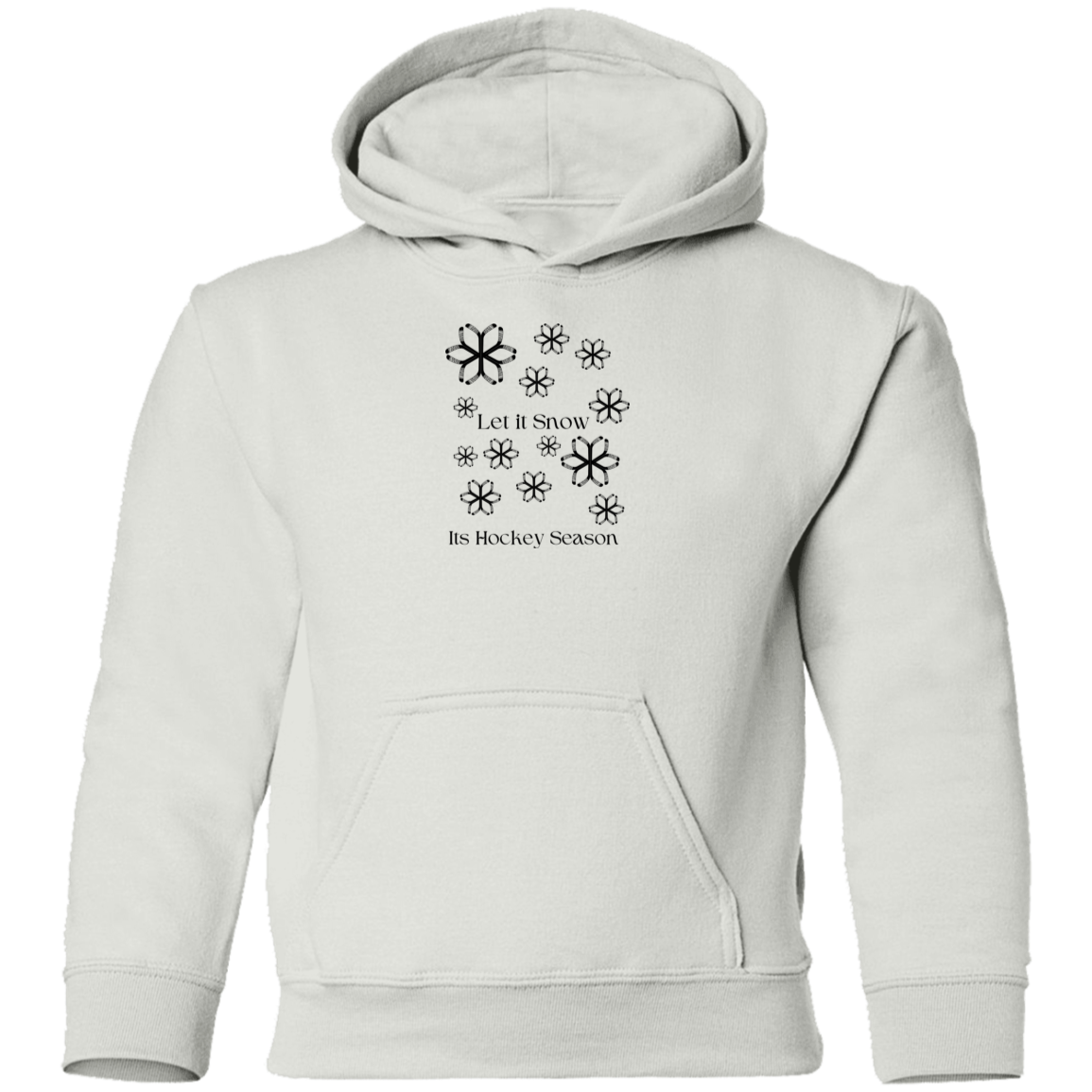 Let it snow- Hockey stick Snowflake- Youth Pullover Hoodie