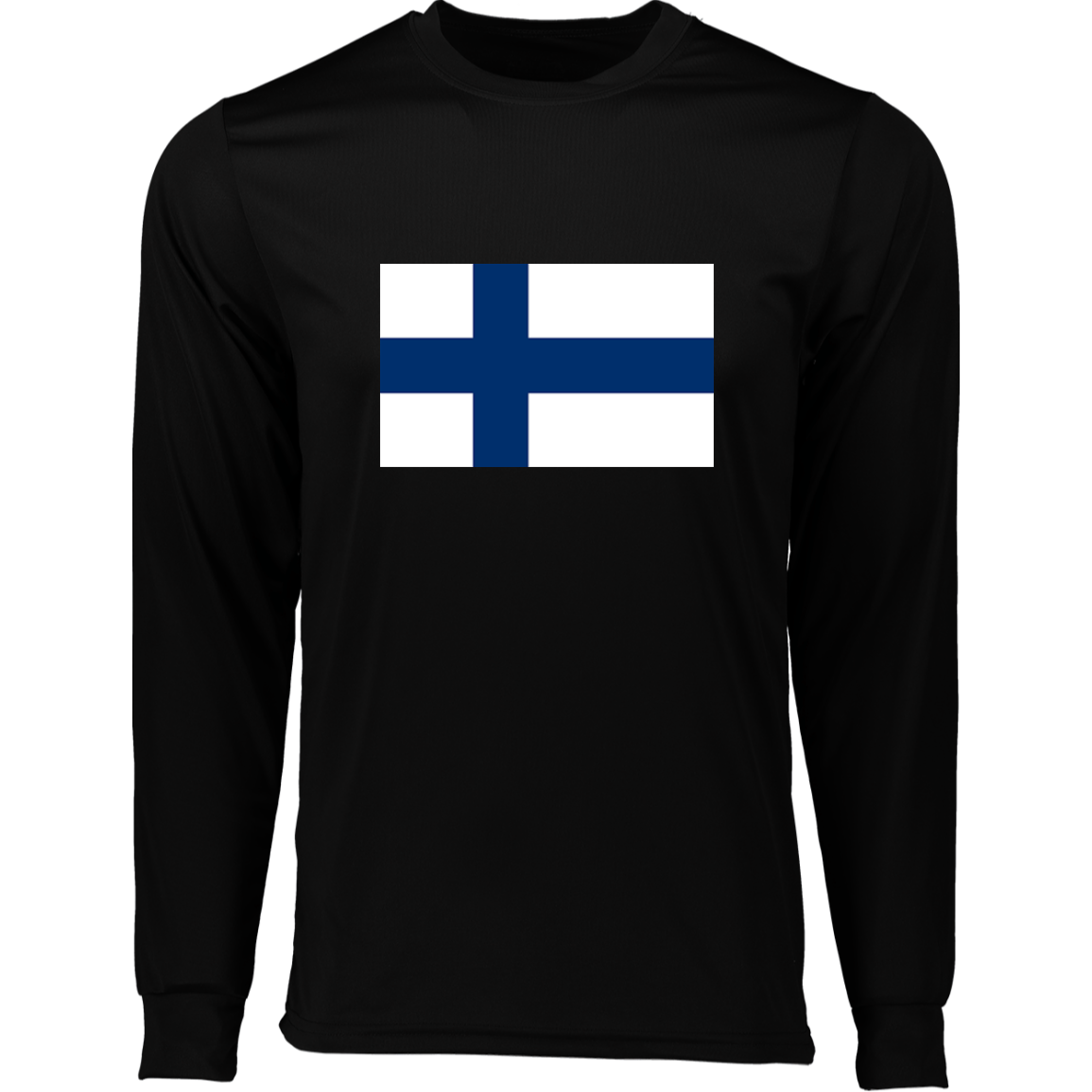 Finland Flag Long Sleeve Moisture-Wicking Tee
