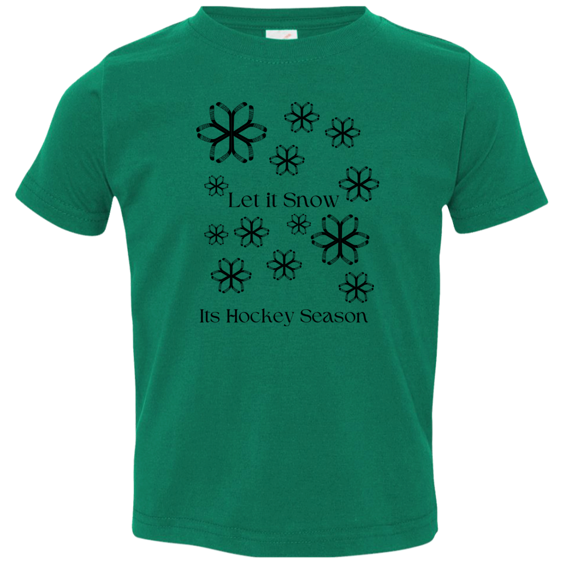 Let it Snow- Hockey stick Snowflake- Toddler Jersey T-Shirt