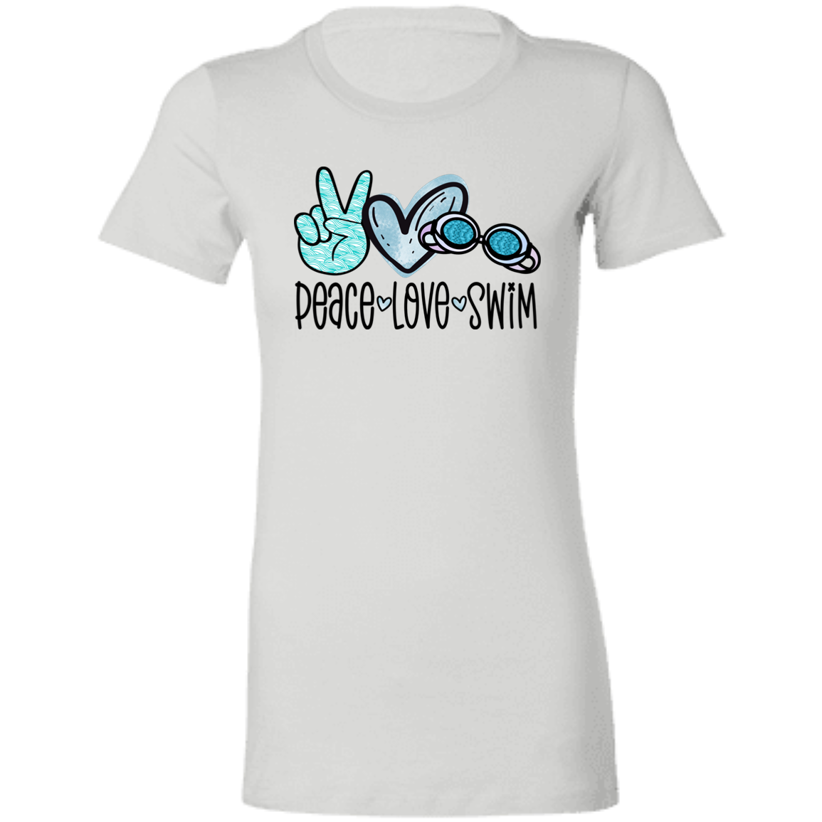 Peace, Love, Swim- Ladies' Favorite T-Shirt