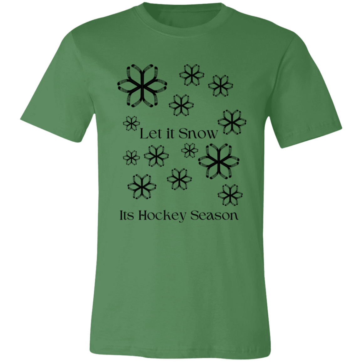 Let it snow- Hockey Stick Snowflakes- Unisex Jersey Short-Sleeve T-Shirt