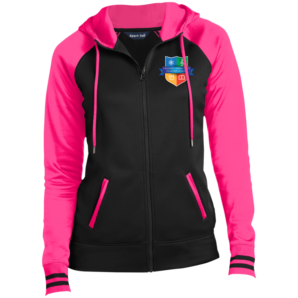 CCCS Logo- Ladies' Sport-Wick® Full-Zip Hooded Jacket