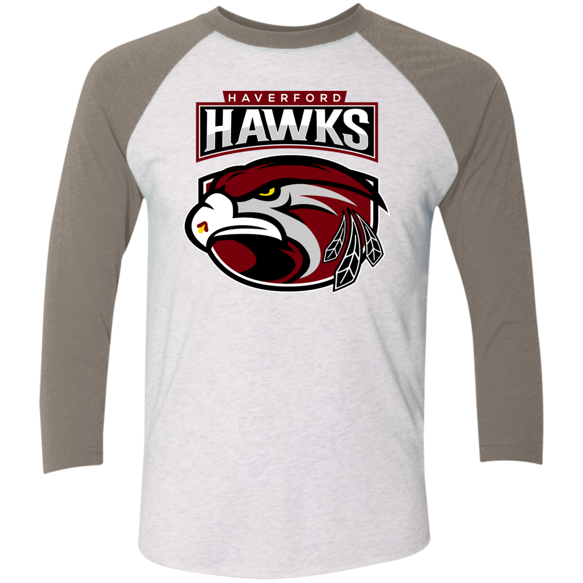 Hawks Tri-Blend 3/4 Sleeve Raglan T-Shirt