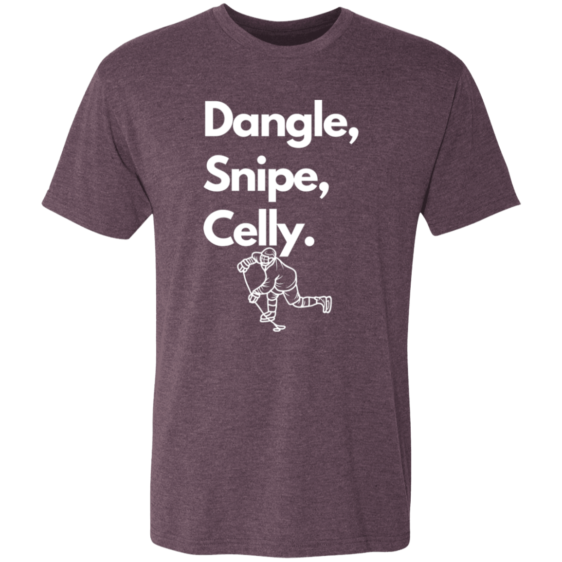 Dangle-Snipe-Celly, Men's Triblend  Hockey T-Shirt