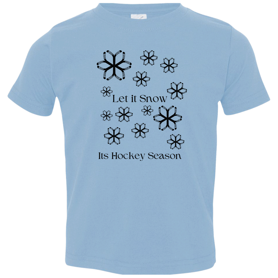 Let it Snow- Hockey stick Snowflake- Toddler Jersey T-Shirt