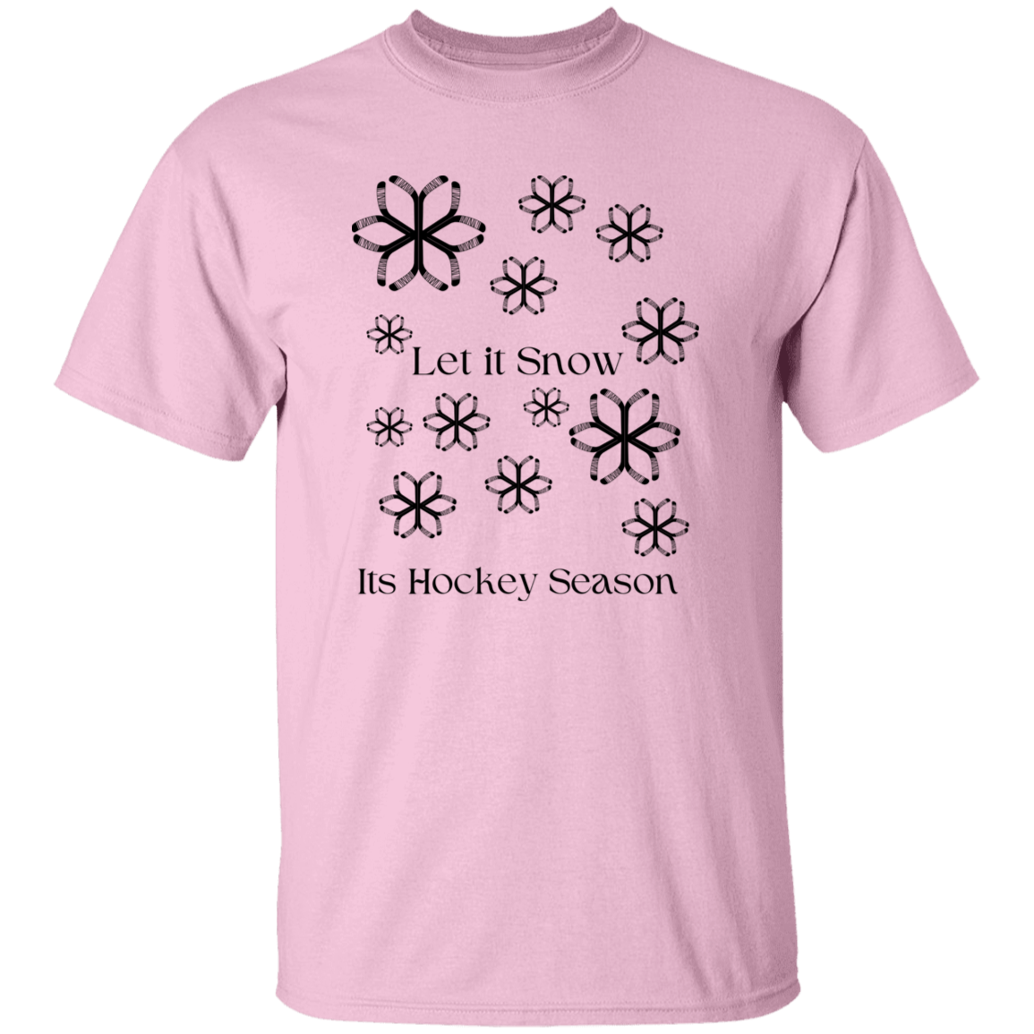Let it snow- Hockey stick Snowflake- Youth 5.3 oz 100% Cotton T-Shirt