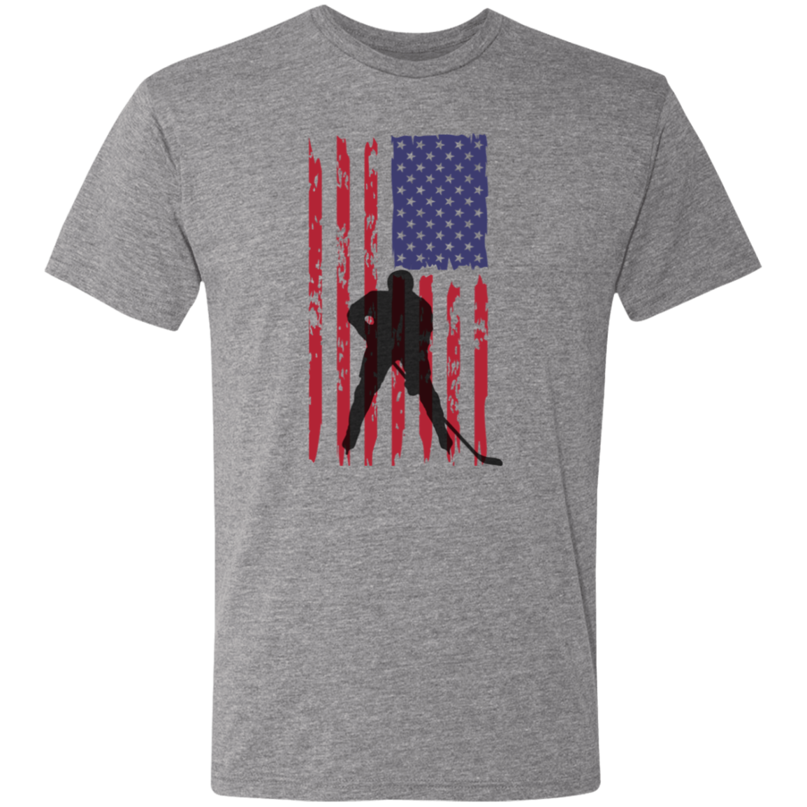 Star Spangled Banner- Men's Triblend Hockey T-Shirt