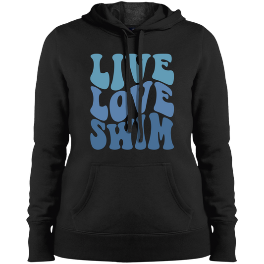 Live, Love, Swim- Ladies' Pullover Hooded Sweatshirt