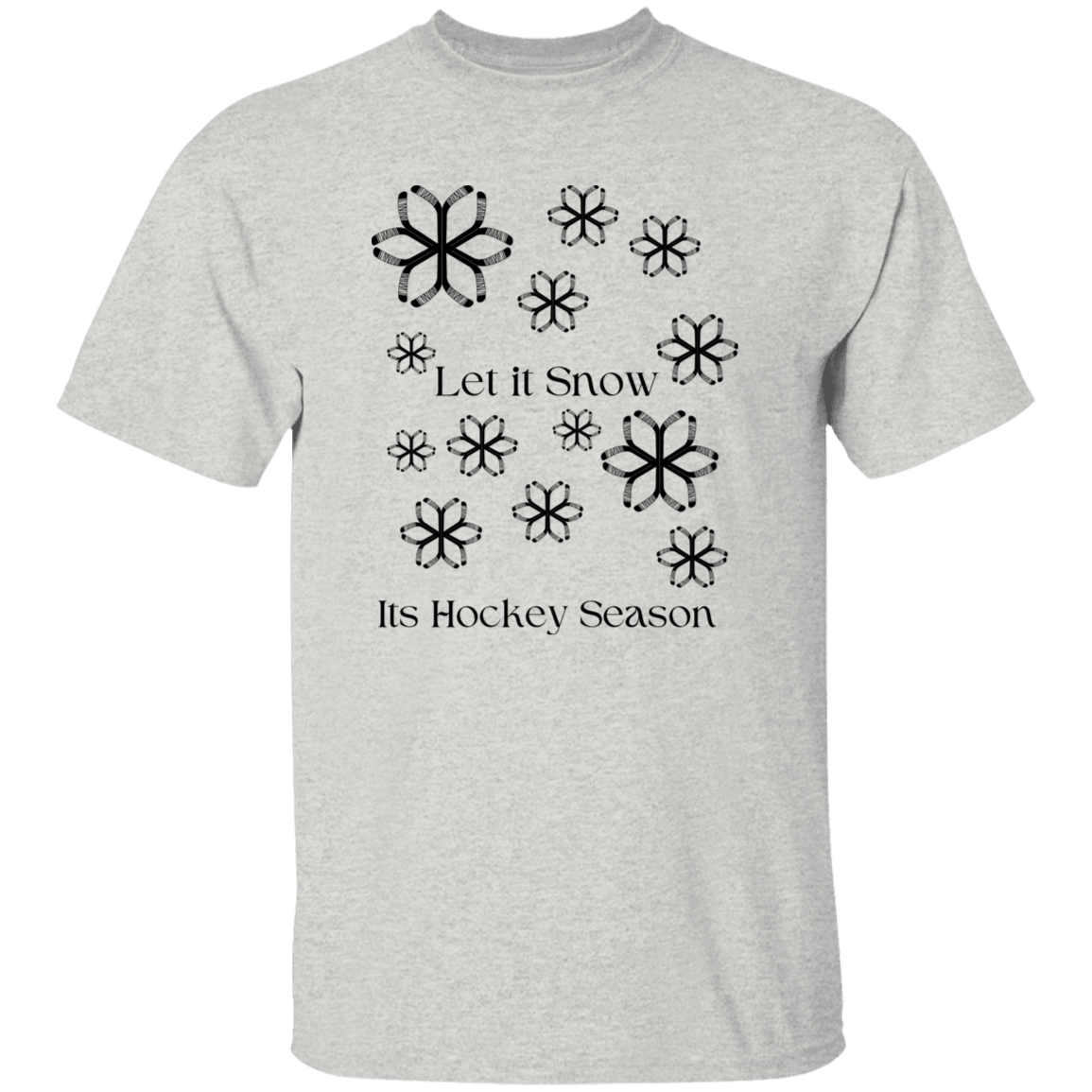 Let it snow- Hockey stick Snowflake- Youth 5.3 oz 100% Cotton T-Shirt