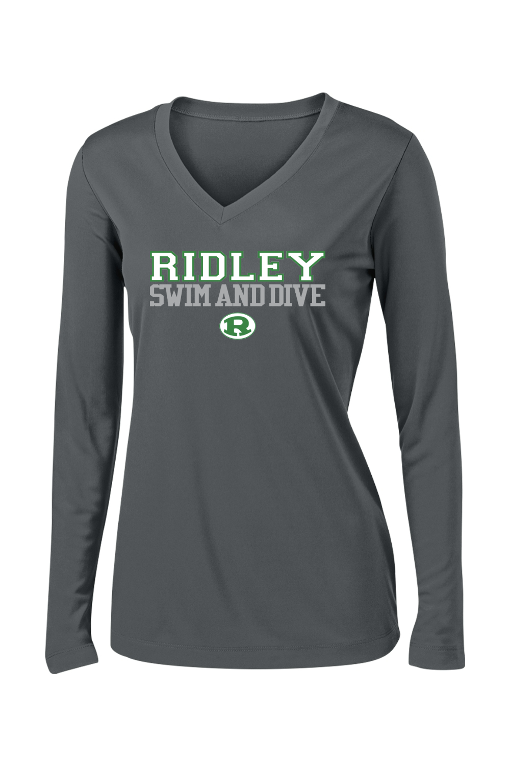 Ridley Swim and Dive Sport-Tek Ladies PosiCharge Competitor Long Sleeve V-Neck Tee