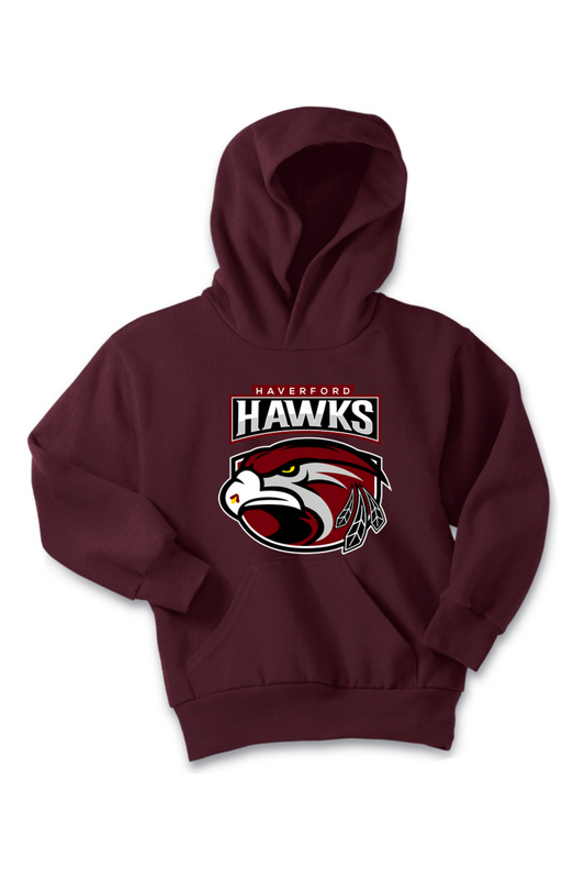 Hawks Port & Company Youth Core Fleece Pullover Hooded Sweatshirt