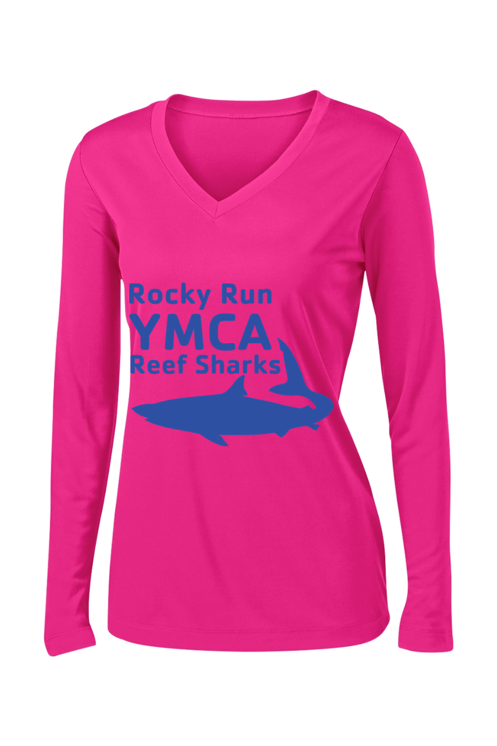 ROCKY RUN Sport-Tek Ladies PosiCharge Competitor Long Sleeve V-Neck Tee