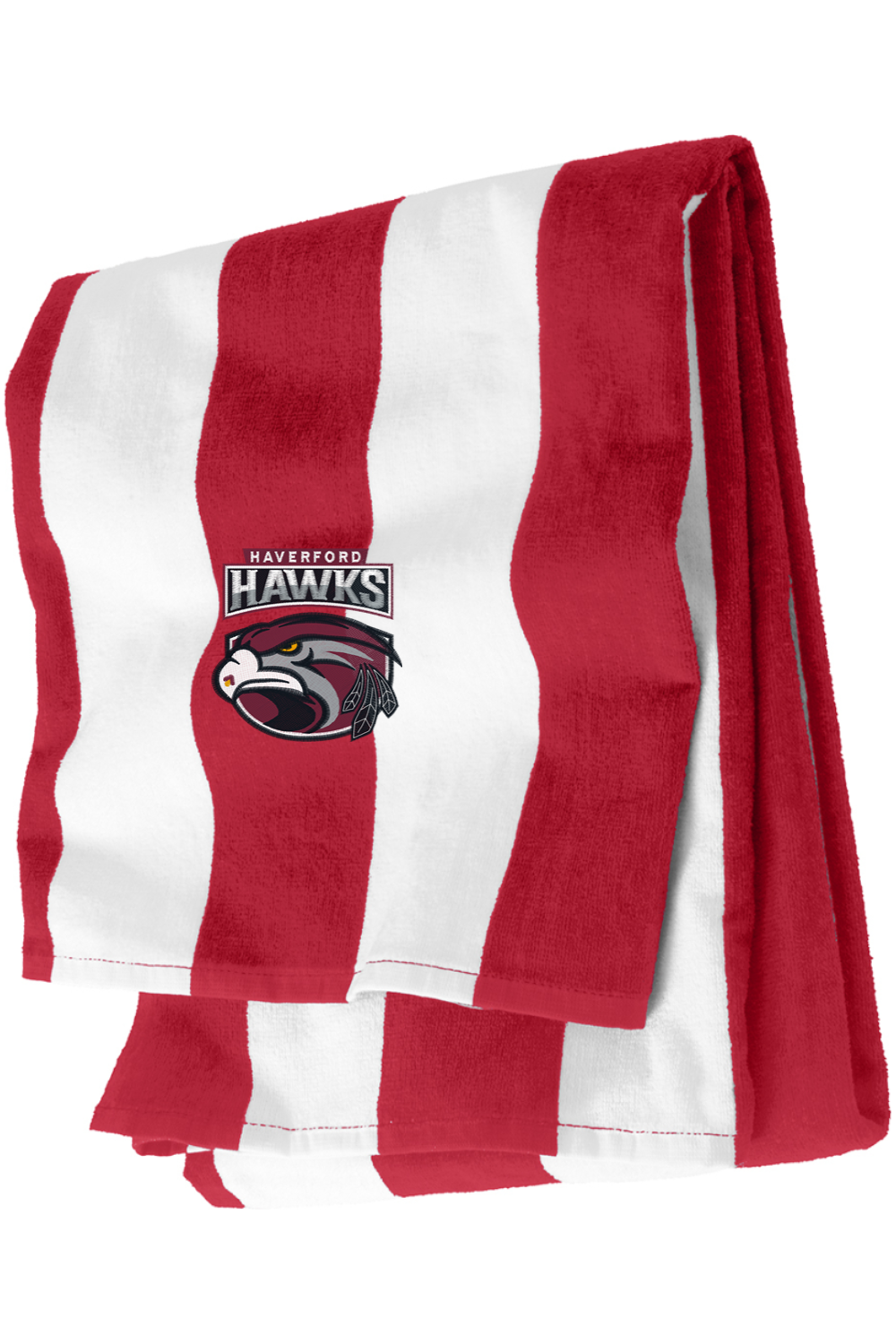 Hawks Embroidered Port Authority Cabana Stripe Beach Towel