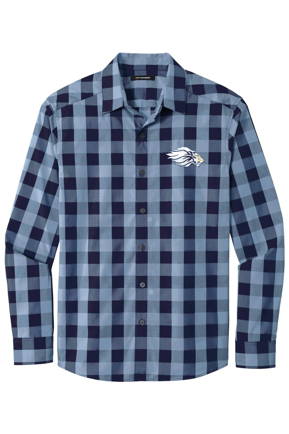 Lions Embroidered Port Authority Plaid Shirt