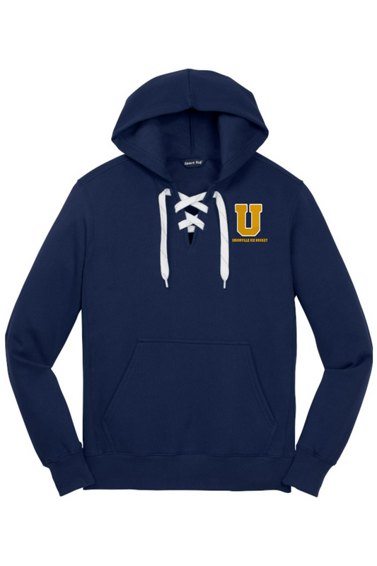 Unionville Embroidered Skate Lace Up Pullover Hoodie