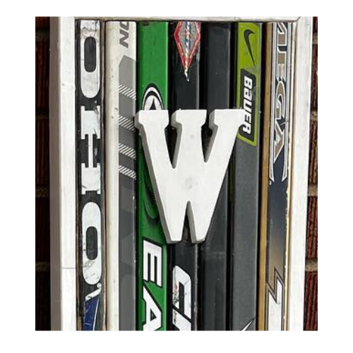 Handcrafted Hockey Stick Welcome Sign- NHL Colors