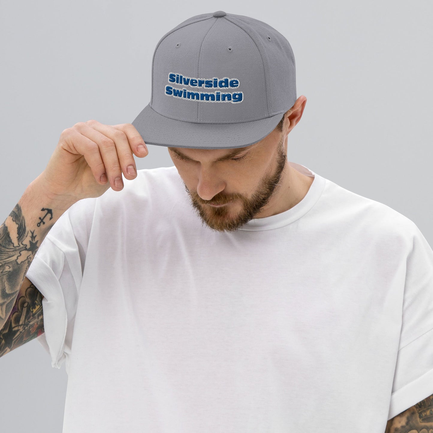 Embroidered Flat Brim Snapback Hat